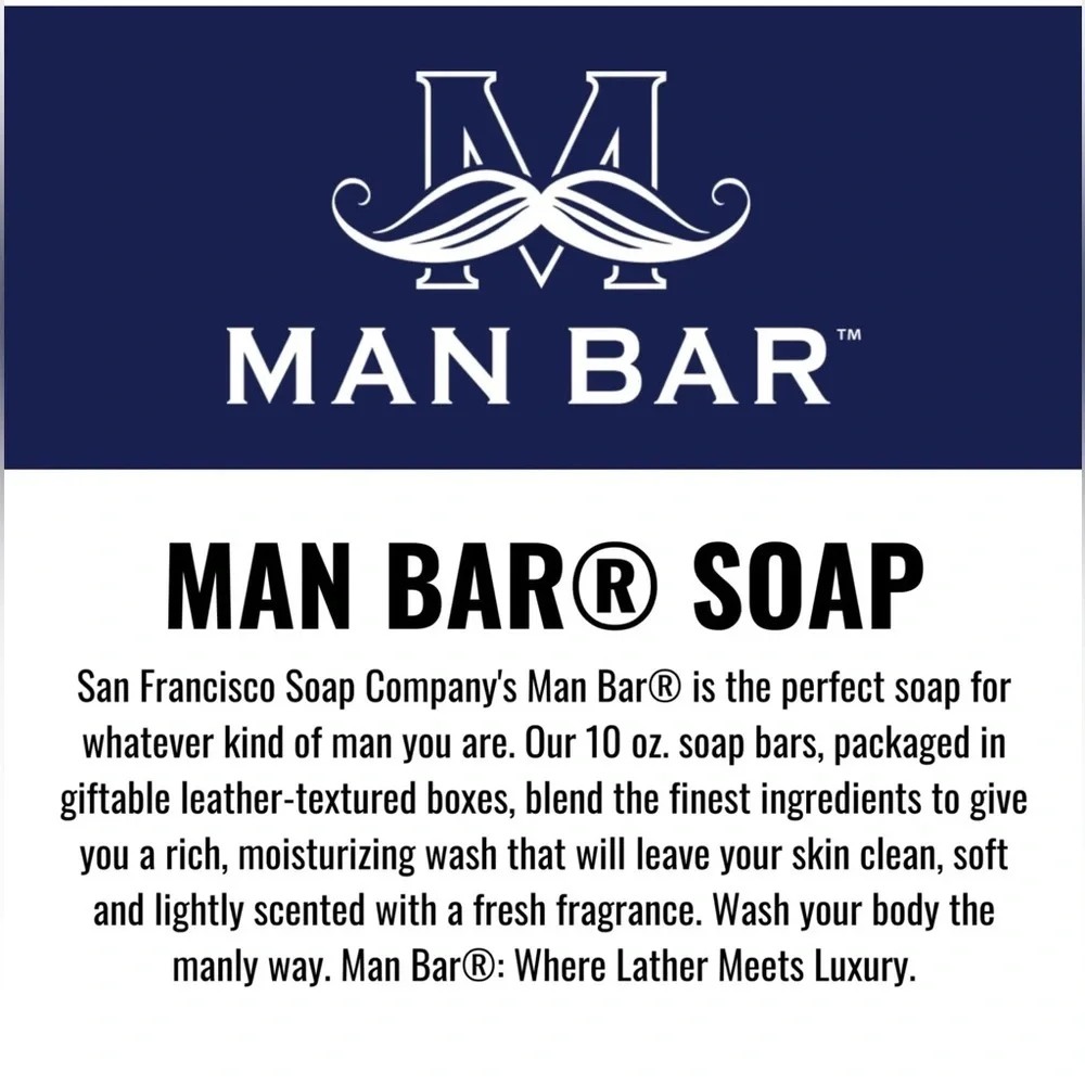 San Francisco Soap Co Man Bar 3-Piece Gift Set - No Harmful Chemicals - Good ...